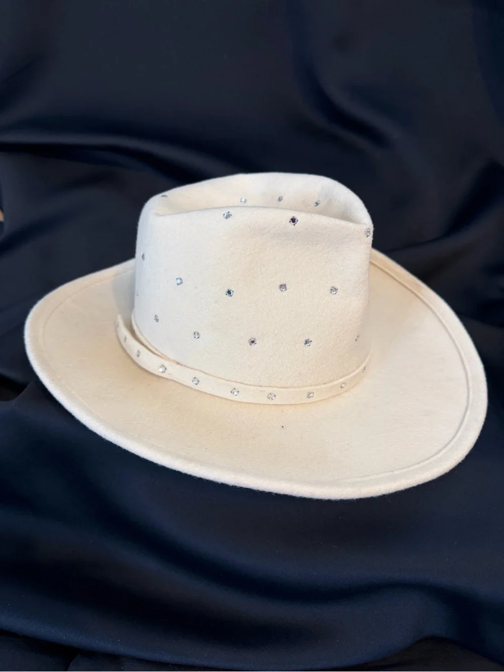 Vintage Alex Wilson California Ivory Felt Rhinestone Western Cowboy Hat